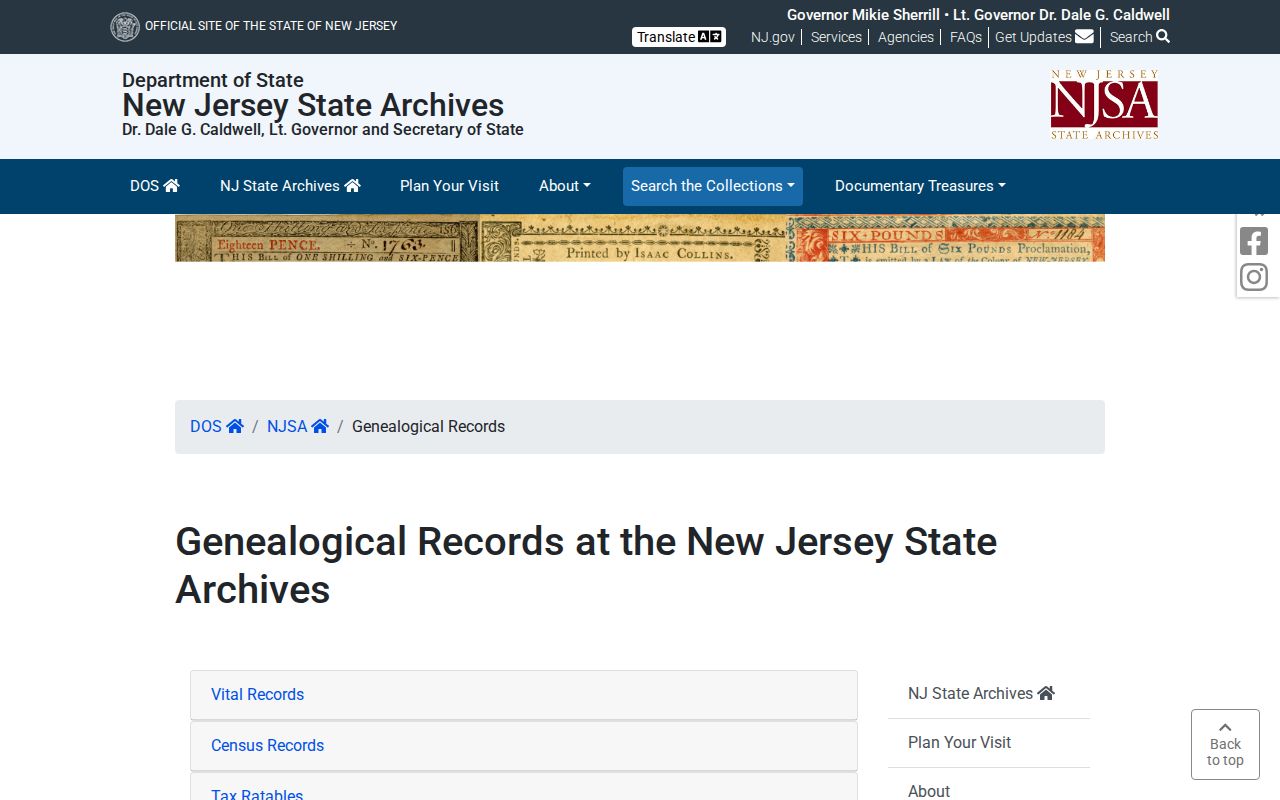 North Plainfield residents directory State Archives genealogy collections